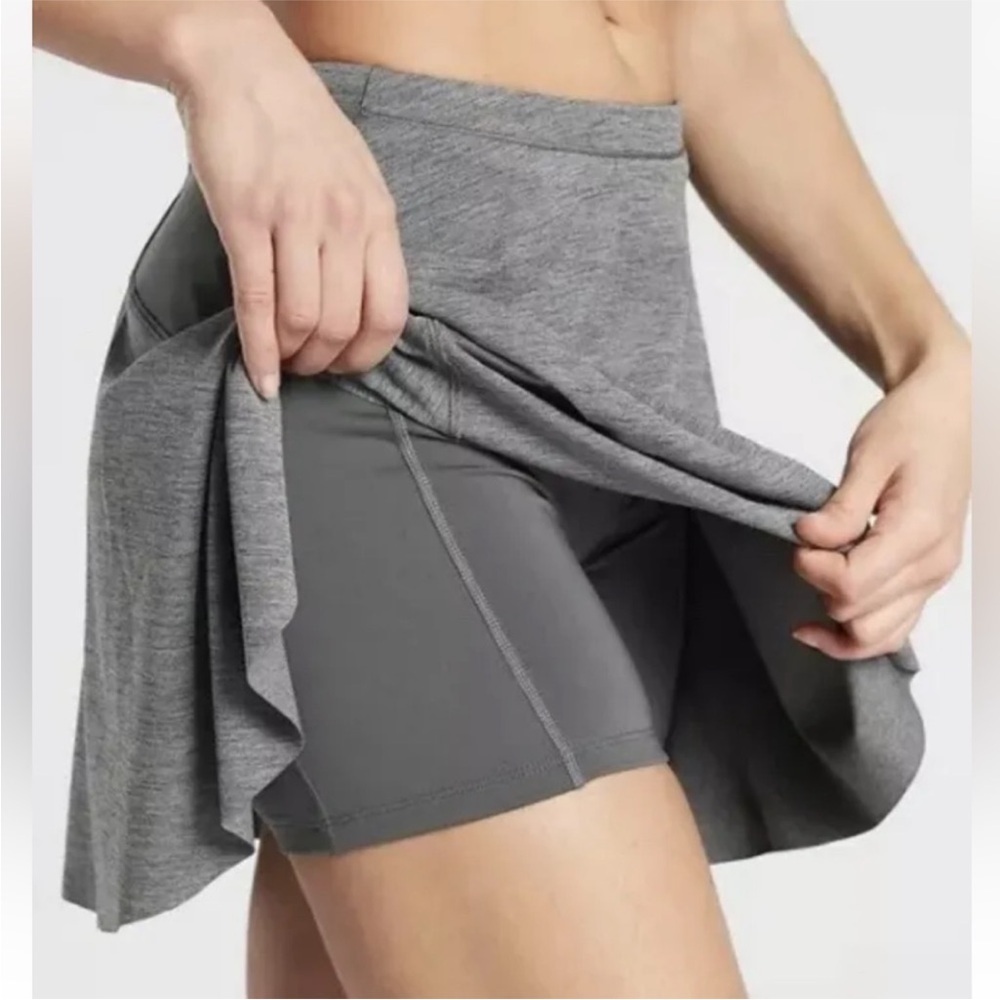 Athleta Matchpoint Gray Flared Mini Skirt - Picture 2 of 13